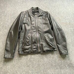 VTG Brooks Leather Sportswear Jacket Mens 38 Black Biker‎ Motorcycle Made in USA